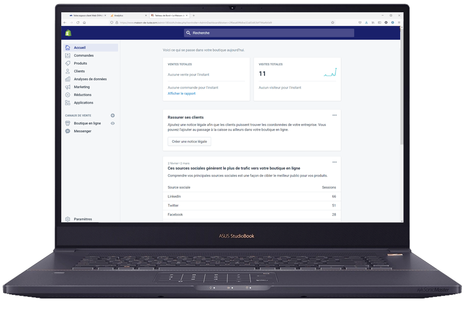 Backoffice du CMS Prestashop pour la gestion d'une boutique en ligne facile d'accès et simple d'utilisation