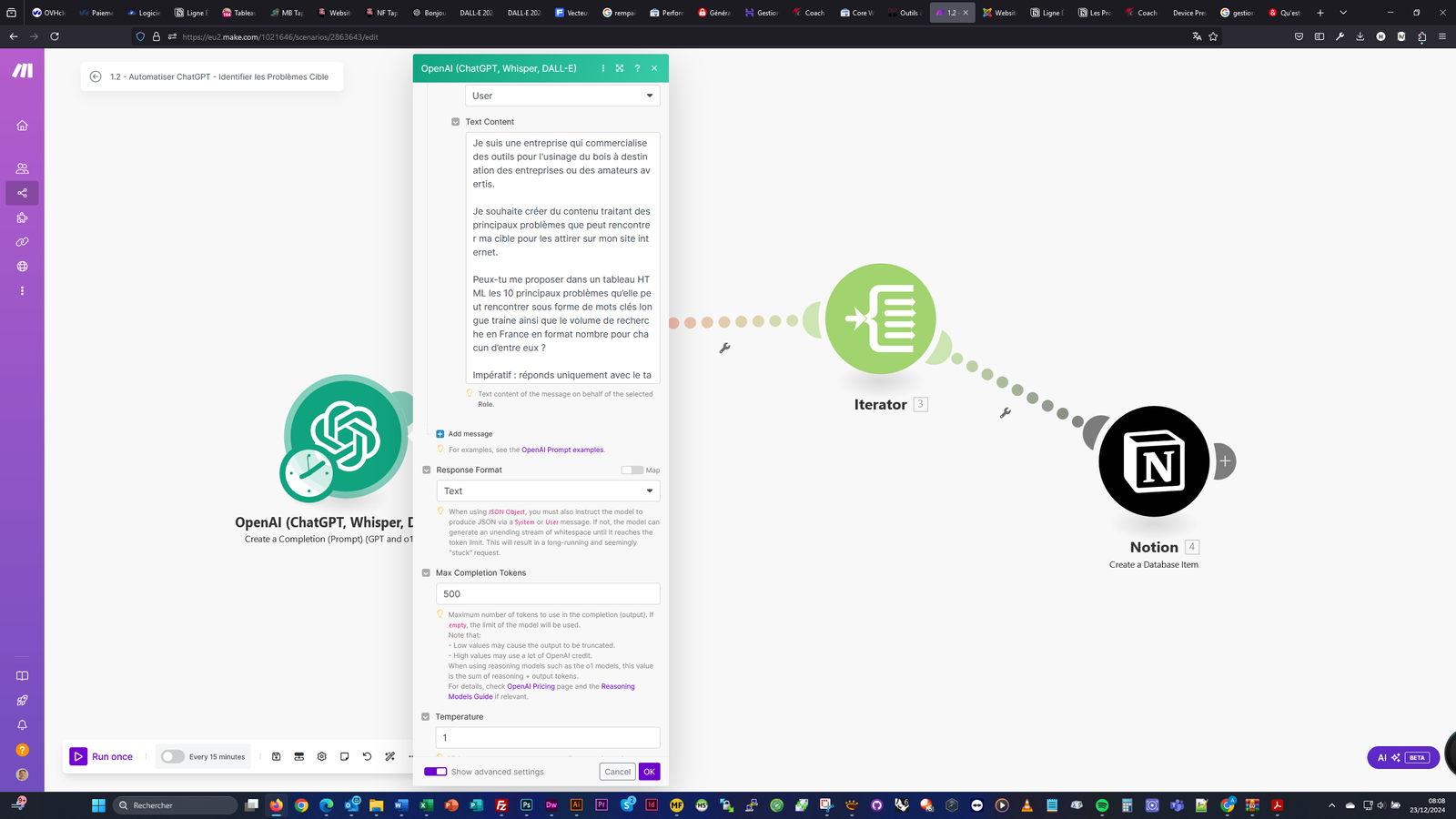 Créer une liason ChatGPT sous Make pour automatiser la génération de contenus