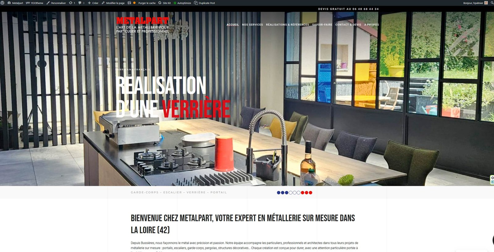 Création de site WordPress pour le métallier serrurier MetalPart à Bussières (42)