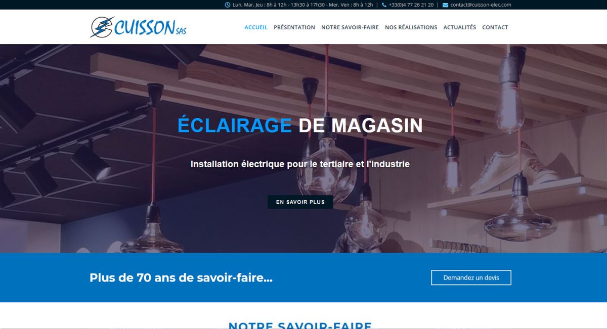 Création de site Institutionnel pour Cuisson