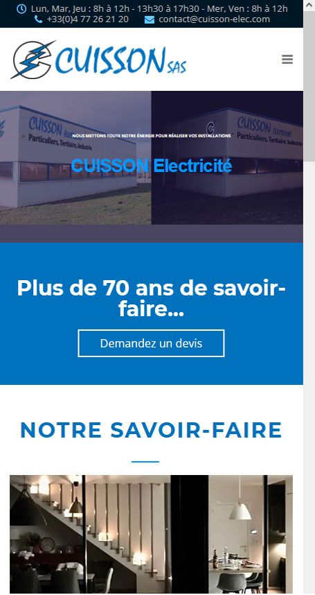 Création de site internet pour la société Cuisson SAS