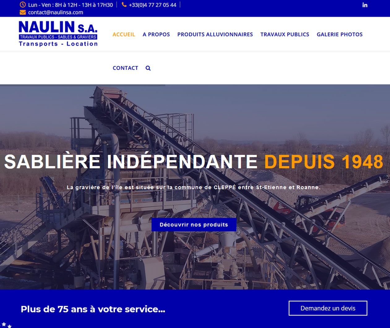 Création de site Joomla Naulin SA - Transport et location de matériel