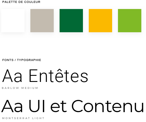 Palette graphique et typographie d'un site Joomla