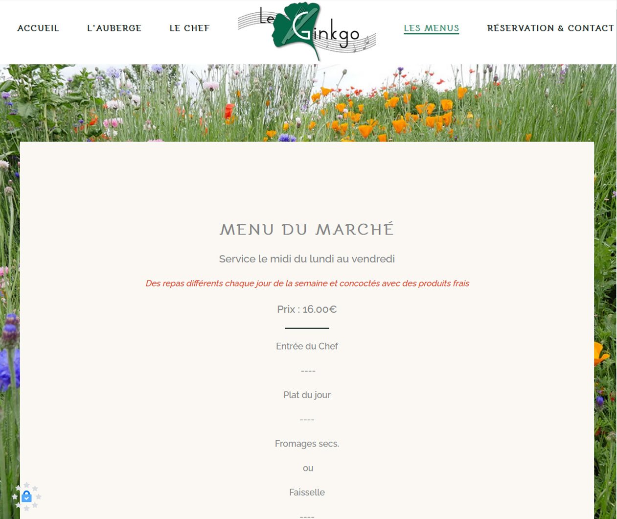 Création site Joomla restaurant gastronomique Le Ginkgo dans la Loire