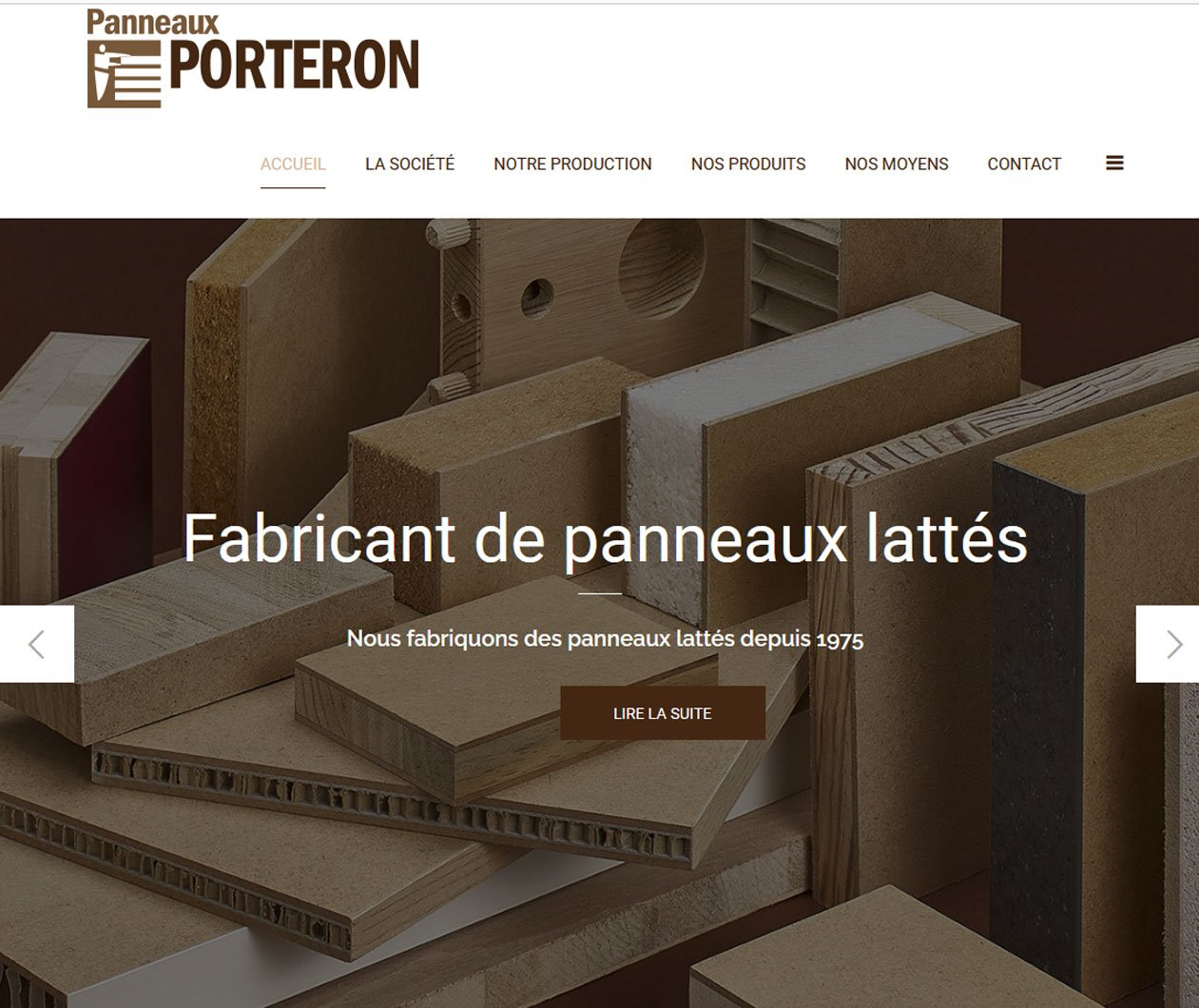 Création de site sur mesure Panneaux Porteron - Fabricant français de panneaux lattés depuis 1975