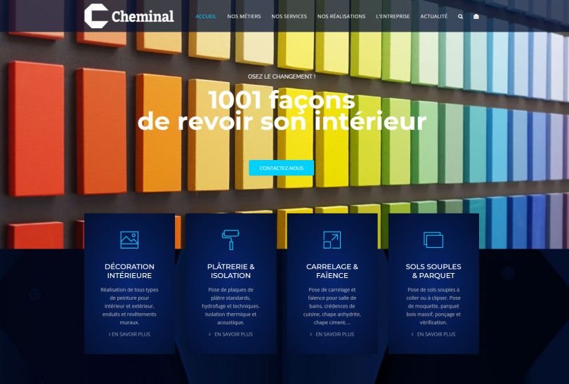 Création site Joomla pour le plâtrier, peintre, carreleur Cheminal à Feurs