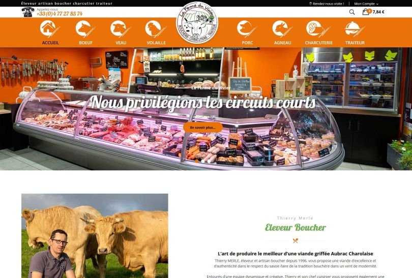 Création d'un site PrestaShop pour la boucherie charcuteire traiteur La Ferme du Vivier à Feurs