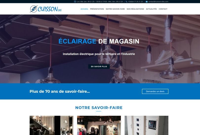 Création site Joomla pour l'électricien Cuisson à Feurs